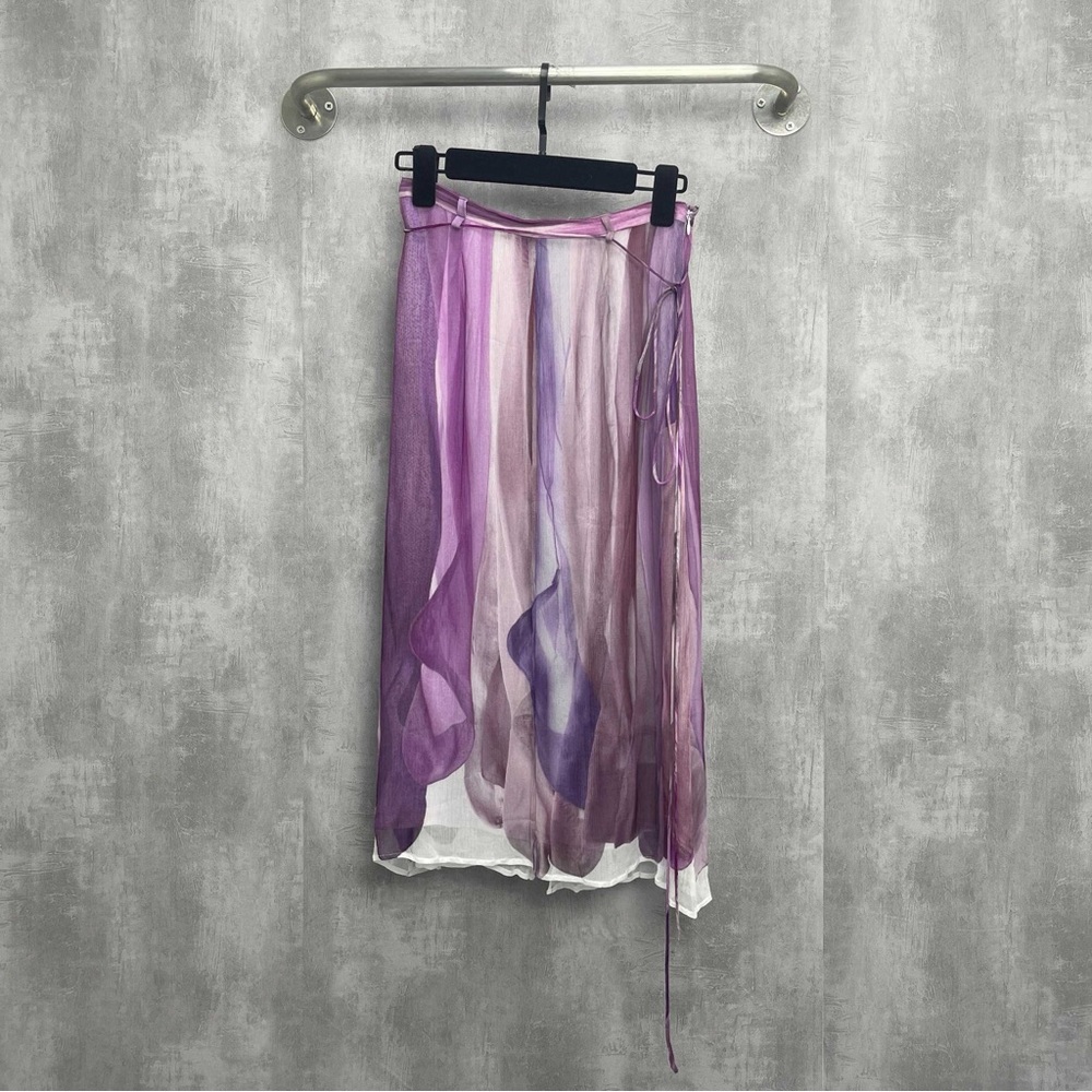 ❌sold❌Authentic Acne Purple and White Asymmetrical Skirt